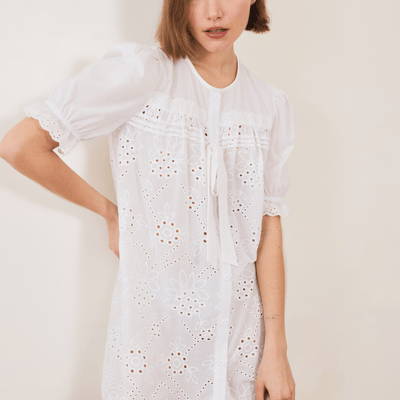 Afternoon Swim Puff Sleeve Dress - Broderie