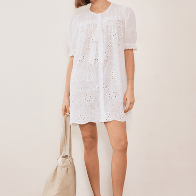 Afternoon Swim Puff Sleeve Dress - Broderie