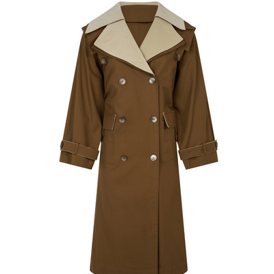 Double Layer Trench - Cream & Tan