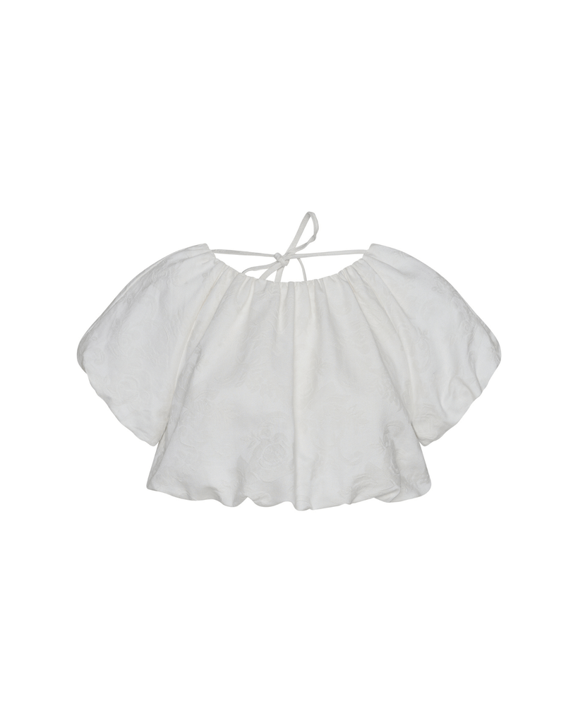 Esme Jacquard Puff Crop Top