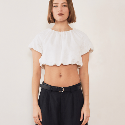 Esme Jacquard Puff Crop Top