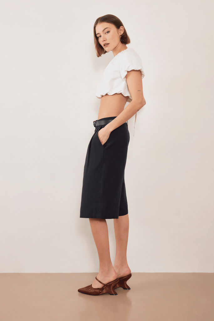 Esme Jacquard Puff Crop Top