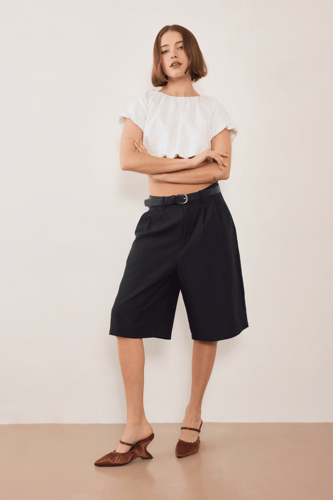 Esme Jacquard Puff Crop Top