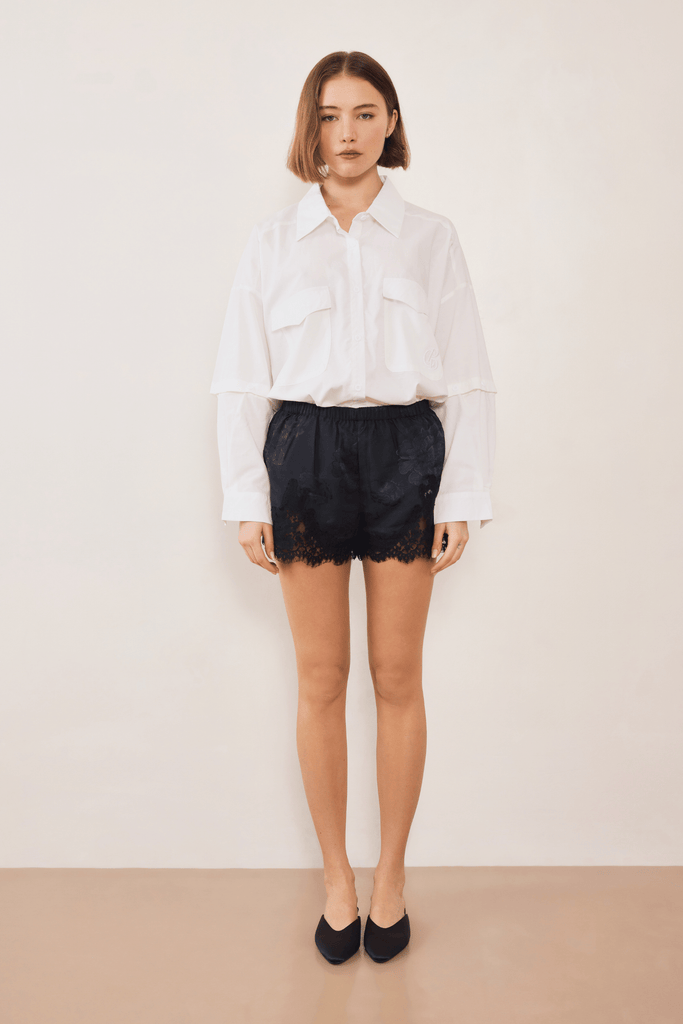Evie Lace Jacquard Mini Shorts