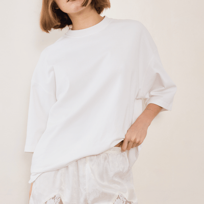 Evie Lace Jacquard Mini Shorts - White