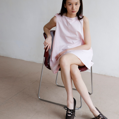 Lacey Leather Ballet Flat - Choc