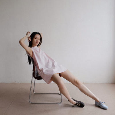 Margie Pinny Dress - Baby Pink