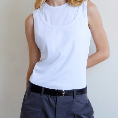 Millie Double Layer Tank - White