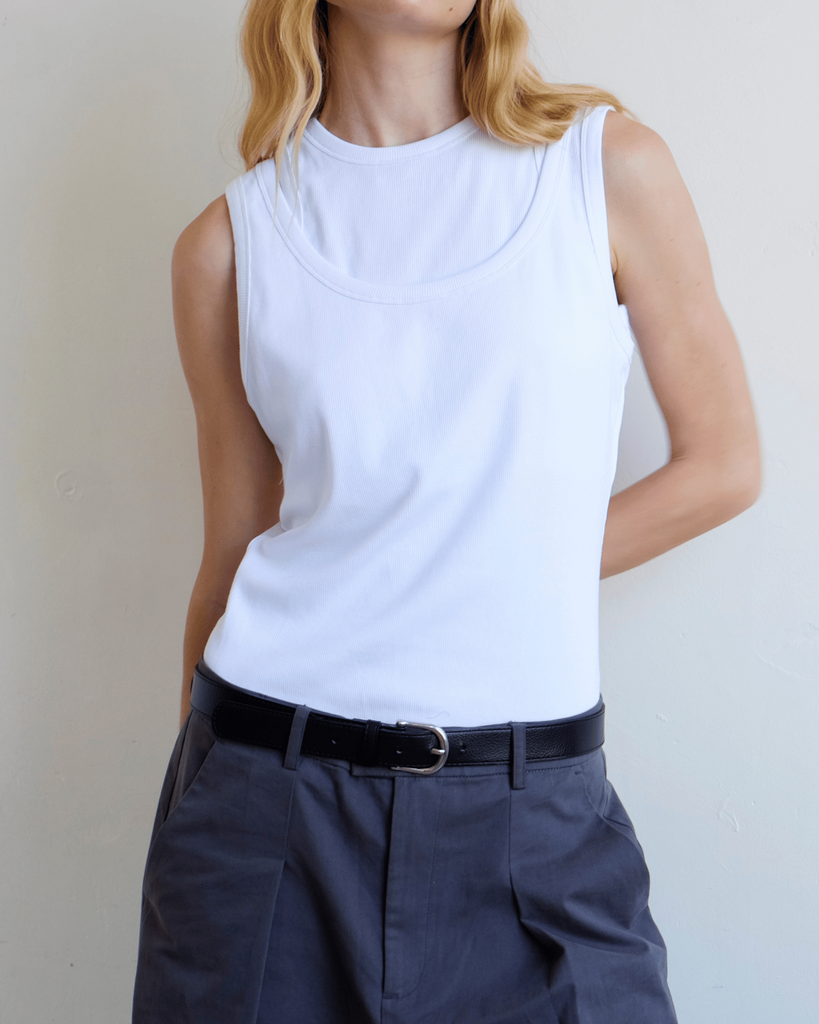 Millie Double Layer Tank - White
