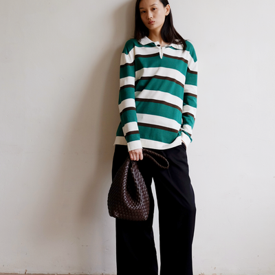 Prep Stripe Polo - Dark Green