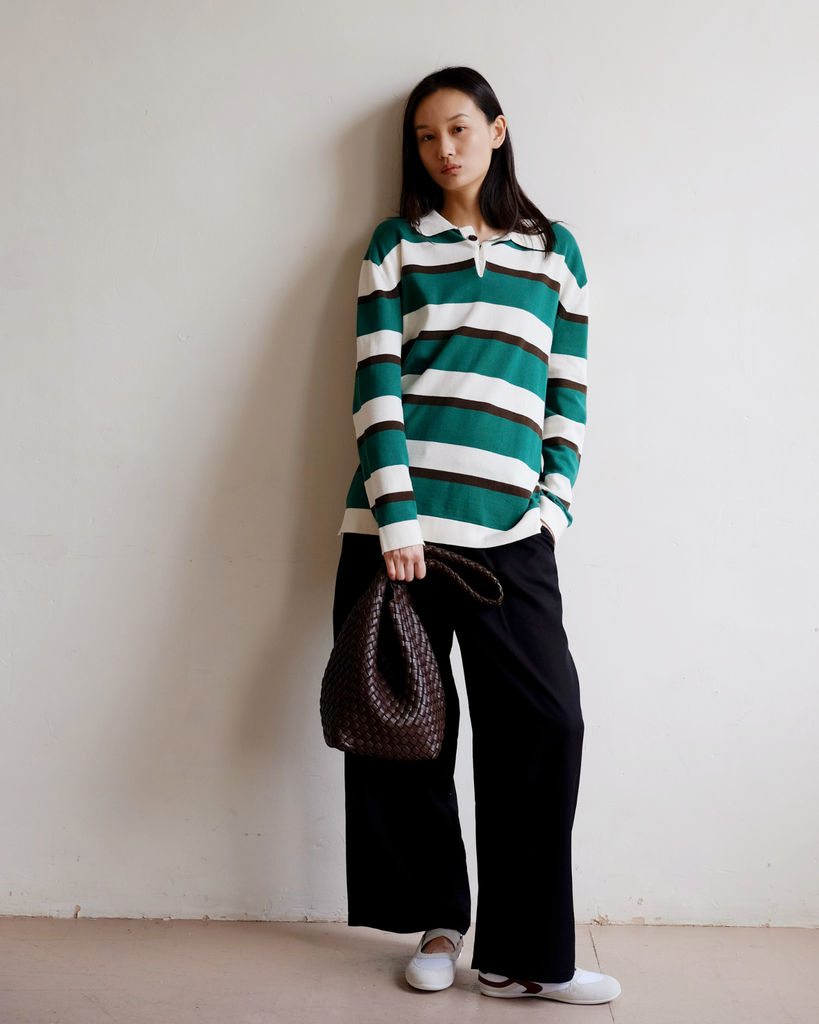 Prep Stripe Polo - Dark Green