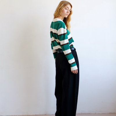 Prep Stripe Polo - Dark Green