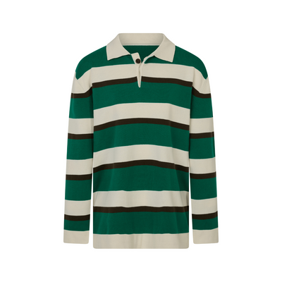Prep Stripe Polo - Dark Green