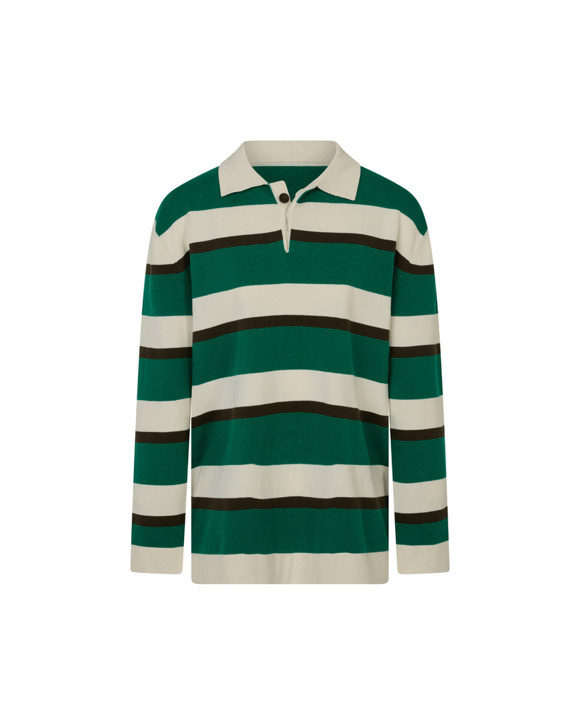 Prep Stripe Polo - Dark Green