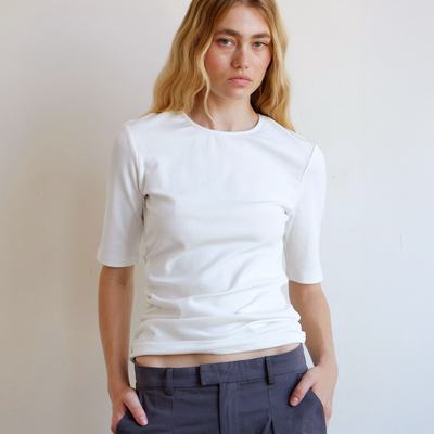 Ruched Tee - Ivory