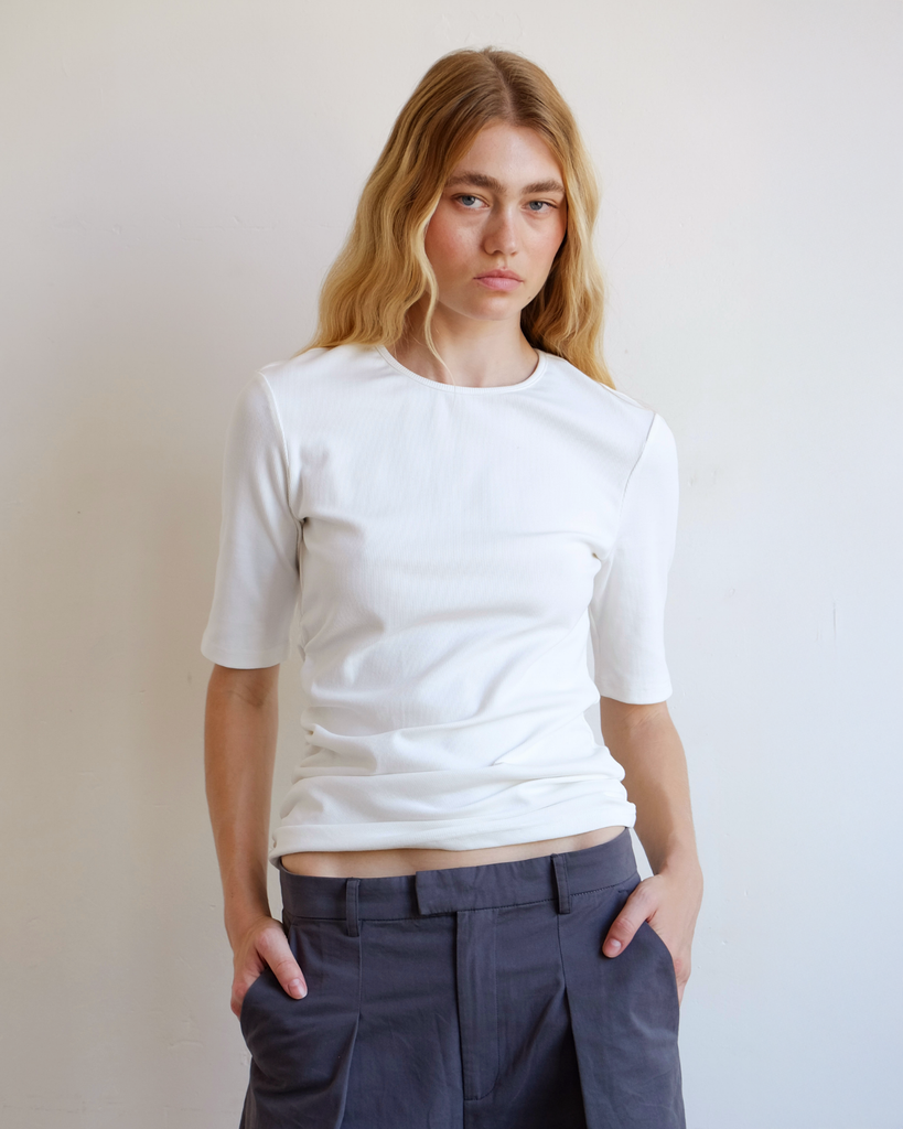 Ruched Tee - Ivory