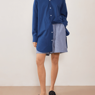 Static Navy Striped Short