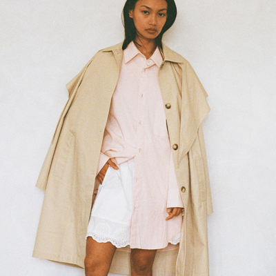 Summer Trench with Detachable Scarf