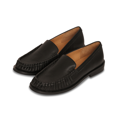 Terrace Ruched Loafer - Black