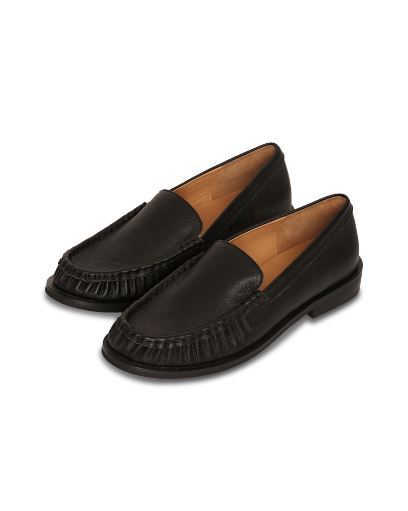Terrace Ruched Loafer - Black