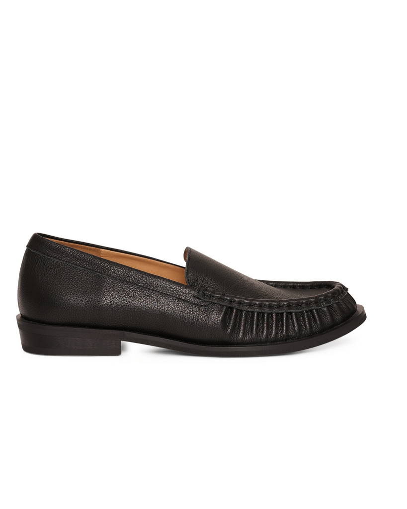 Terrace Ruched Loafer - Black