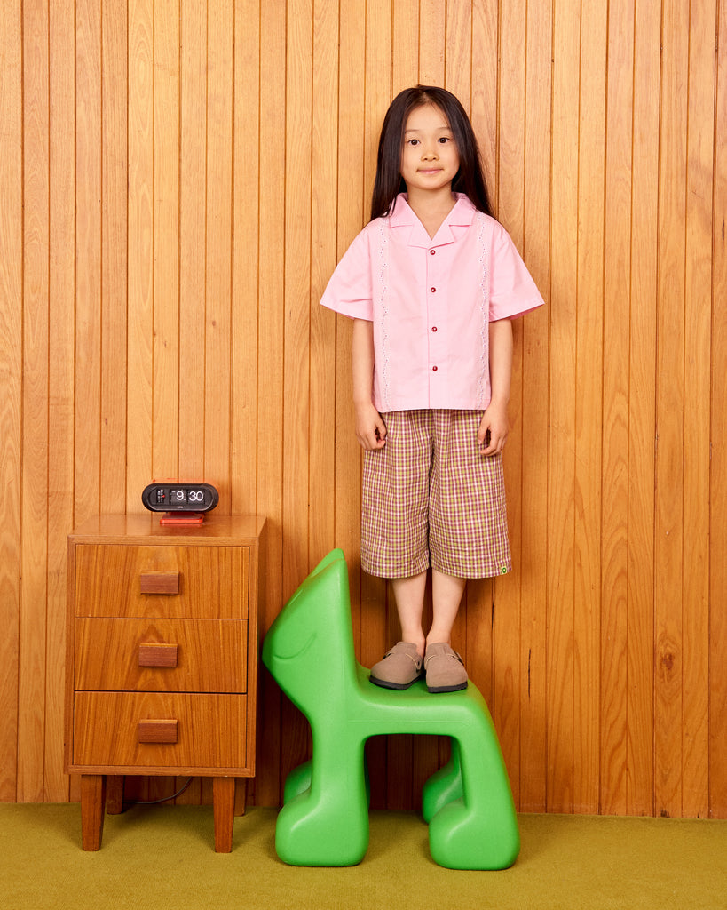 Frankie Long Shorts - Lime Check