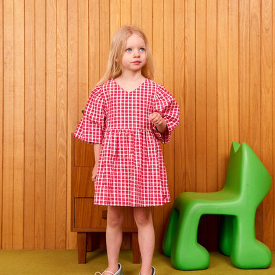 Customisable Poppy Dress - Ruby Check