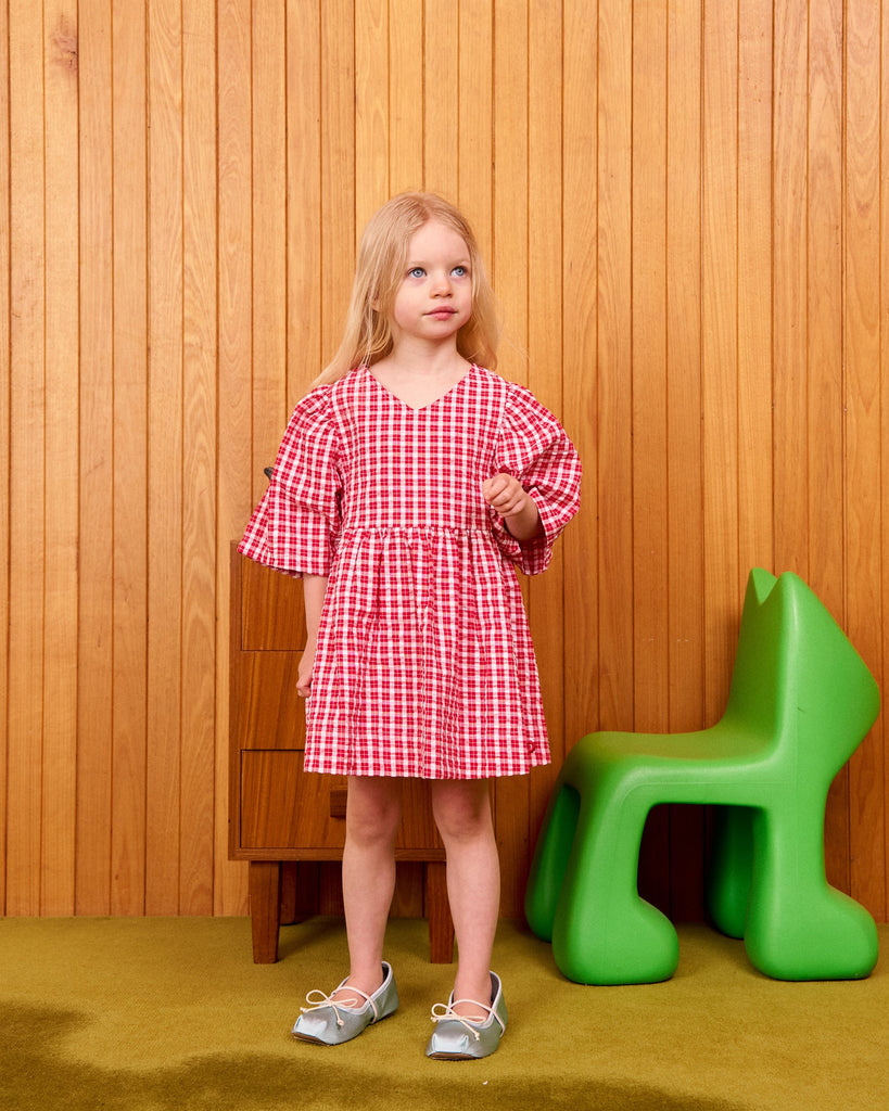 Customisable Poppy Dress - Ruby Check