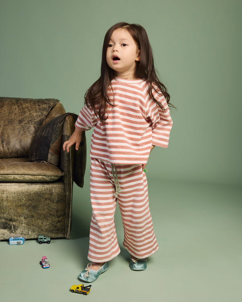 Terry 3/4 Sleeve Crew - Zenberry Stripe