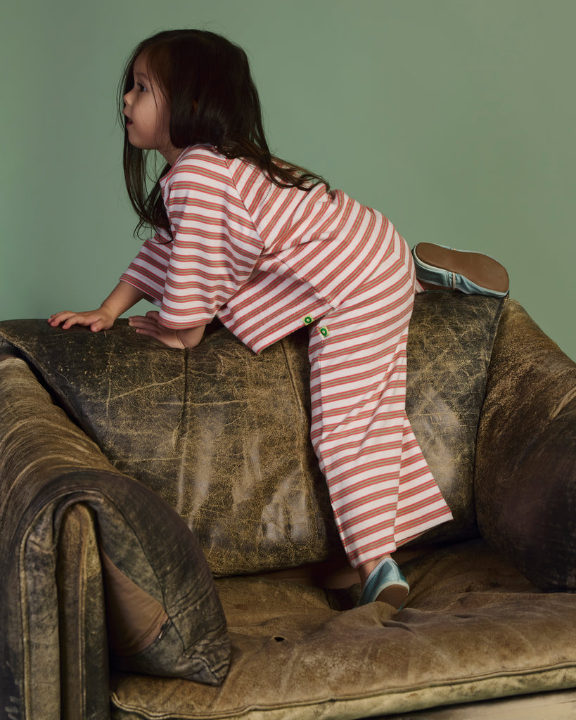 Terry 3/4 Sleeve Crew - Zenberry Stripe