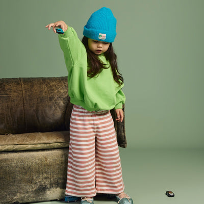 Terry Wide Leg Pants - Zenberry Stripe
