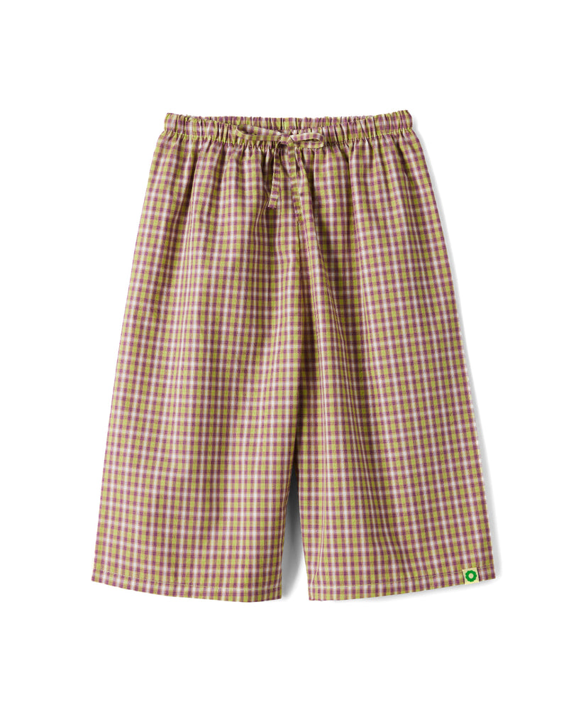 Frankie Long Shorts - Lime Check