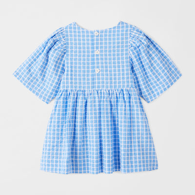Customisable Poppy Dress - Blue Check