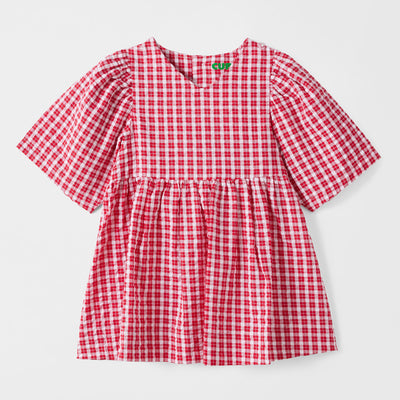 Customisable Poppy Dress - Ruby Check