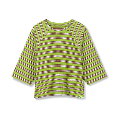 Terry 3/4 Sleeve Crew - Sprout Stripe