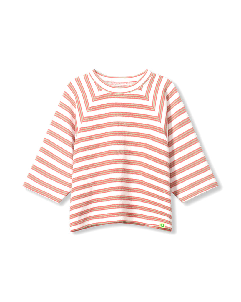 Terry 3/4 Sleeve Crew - Zenberry Stripe