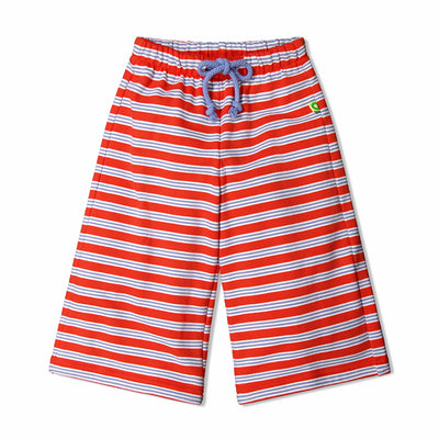 Terry Wide Leg Pants - Matchstick Stripe