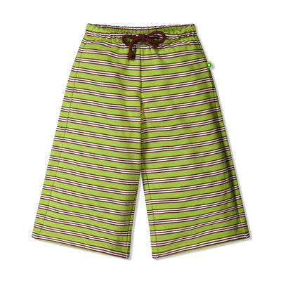 Terry Wide Leg Pants - Sprout Stripe