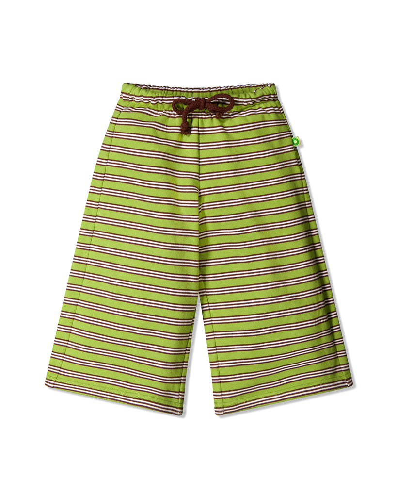 Terry Wide Leg Pants - Sprout Stripe
