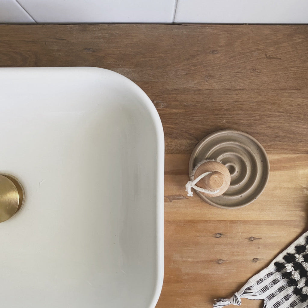 Ceramic Soap Dish - Walnut