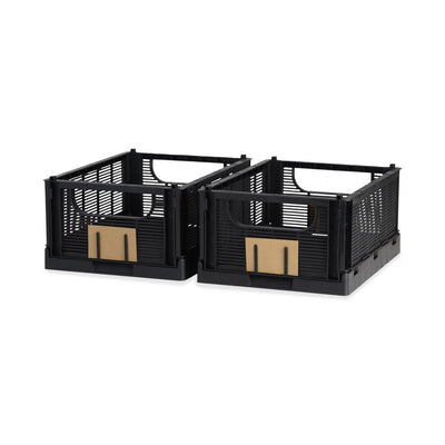 Linear Collapsible Storage Crate Sets - Black
