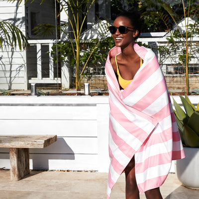 Quick Dry Beach Towel - Malibu Pink