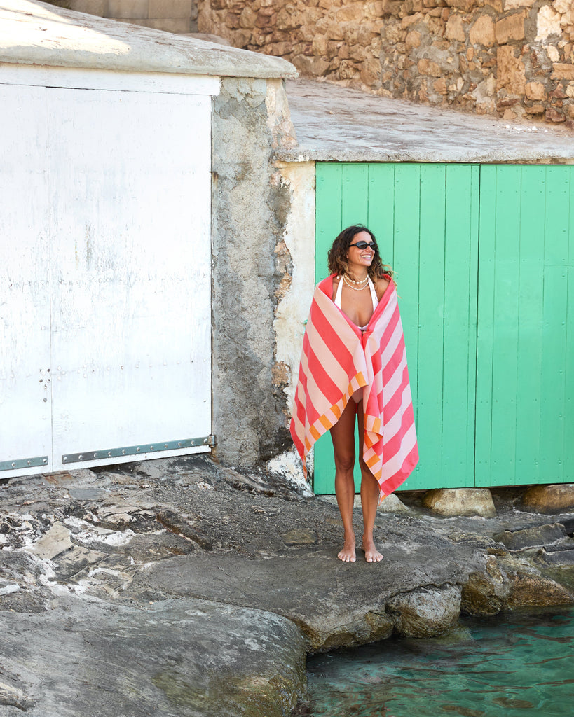 Quick Dry Beach Towel - Raspberry Road