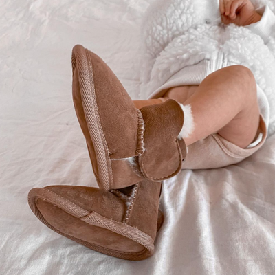 Platinum Baby Booties - Chestnut