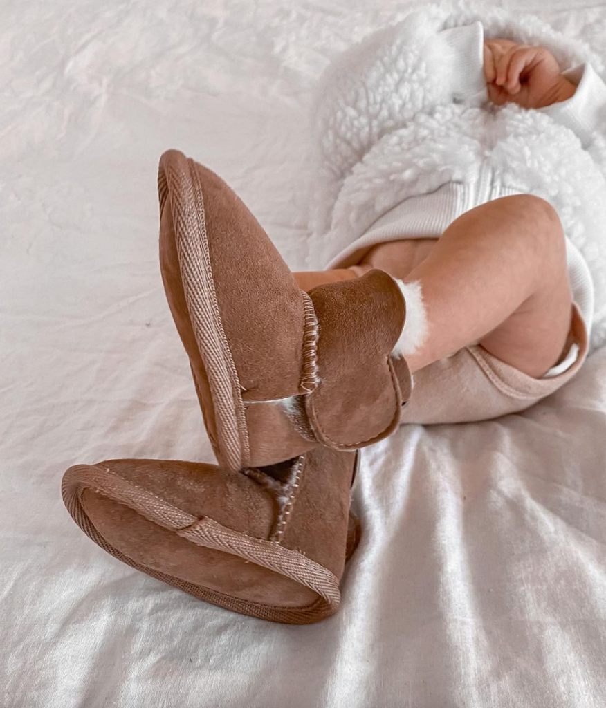 Platinum Baby Booties - Chestnut