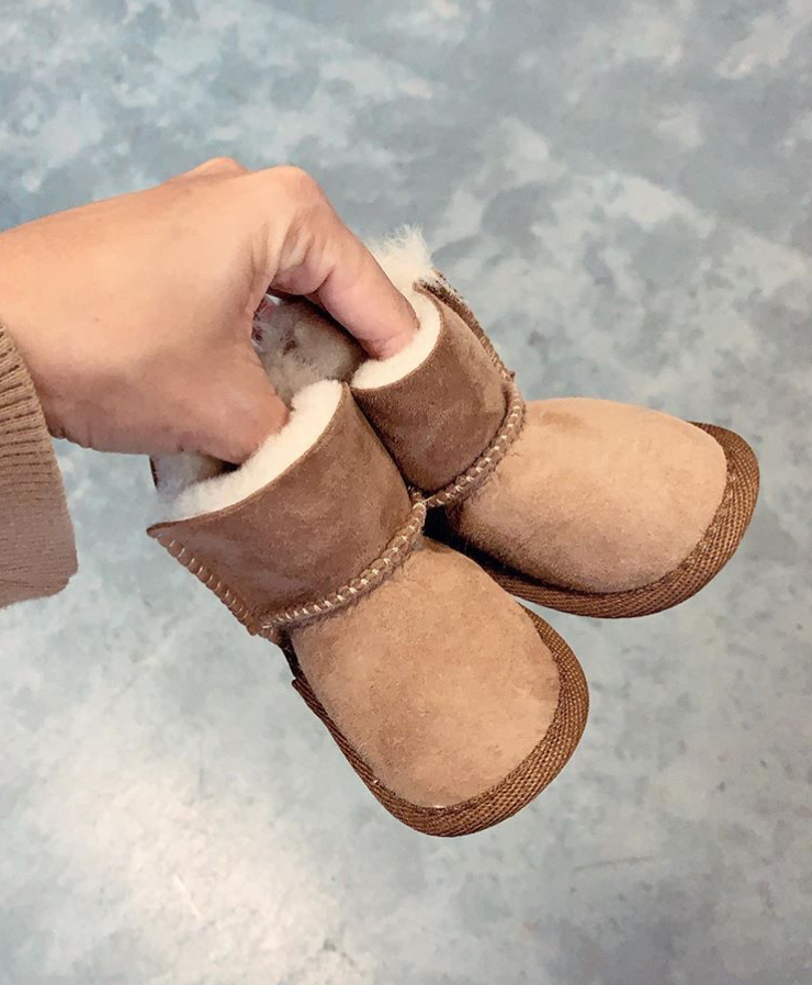 Platinum Baby Booties - Chestnut