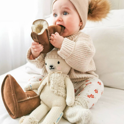 Platinum Baby Booties - Chestnut