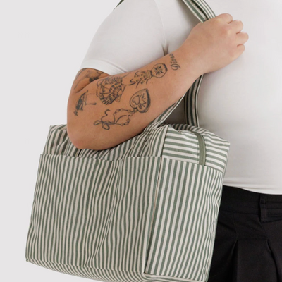 Everyday Cloud Bag - Sage Stripe