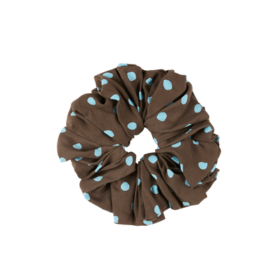 Oversized Scrunchie - Polka Blue