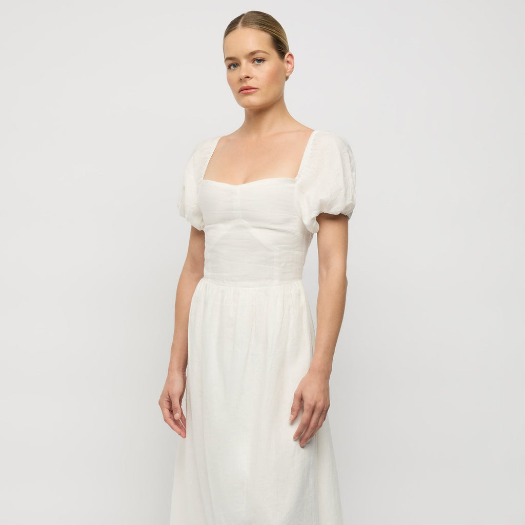 Larissa Linen Dress - White
